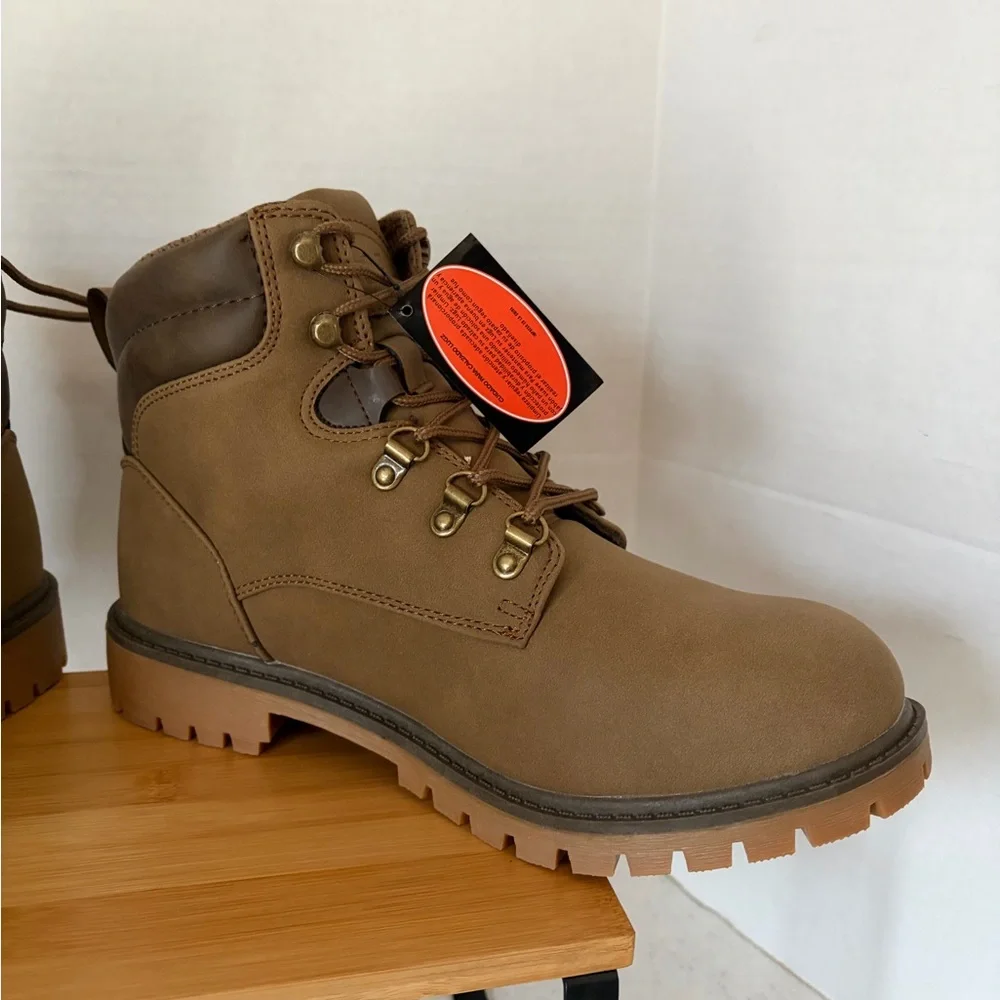 NWT LUGZ Scaffold Tan/Brown Lace-Up Work Hike Boots Men’s Sz 8.5 Slip Resistant